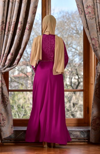 Bedrucktes Abendkleid1713198-01 Fuchsia 1713198-01