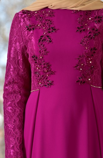 Fuchsia Hijab Evening Dress 1713198-01