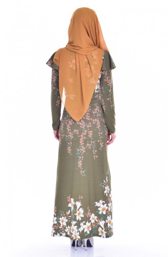 Khaki Hijab Kleider 5180-06