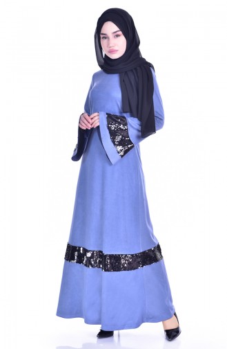 Indigo Hijab Dress 4133-01