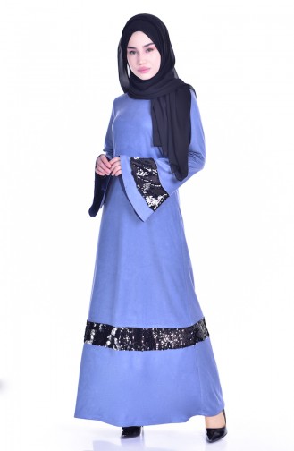Indigo Hijab Dress 4133-01