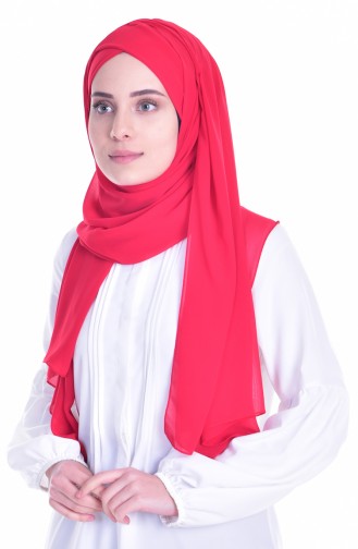 Çapraz Bone Şal 0017-24 Kırmızı