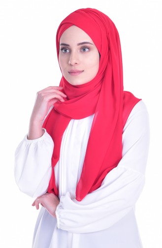 Çapraz Bone Şal 0017-24 Kırmızı