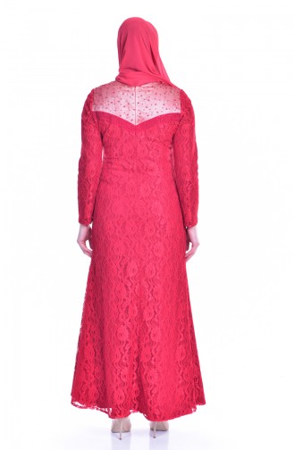 Red Hijab Evening Dress 1713185-03