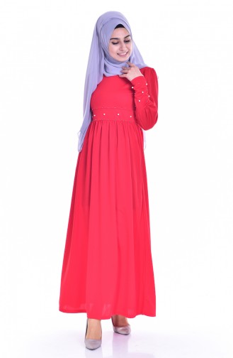 Red Hijab Dress 1342-04