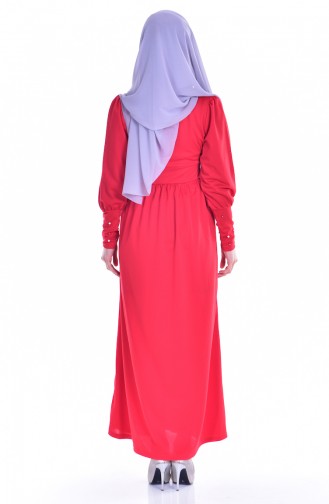 Red Hijab Dress 1342-04