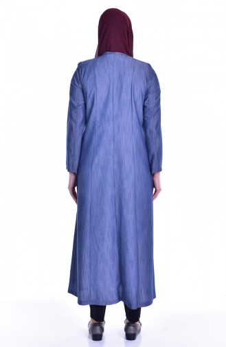 Hijab Mantel mit Knöpfen 0951-02 Dunkelblau 0951-02