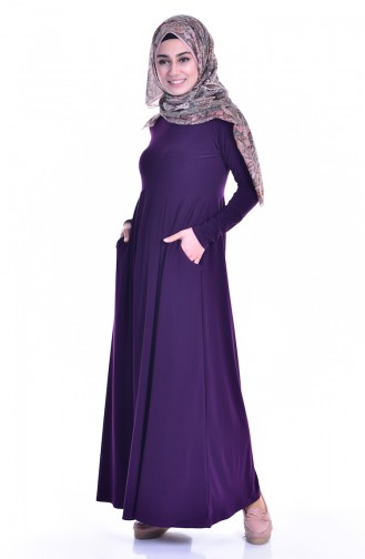 Kleid mit Tasche 18131-03 Lila 18131-03