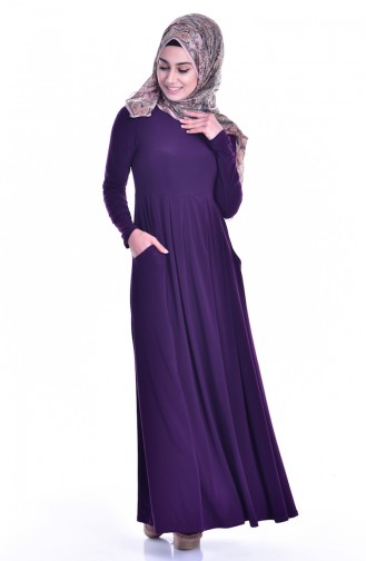 Kleid mit Tasche 18131-03 Lila 18131-03