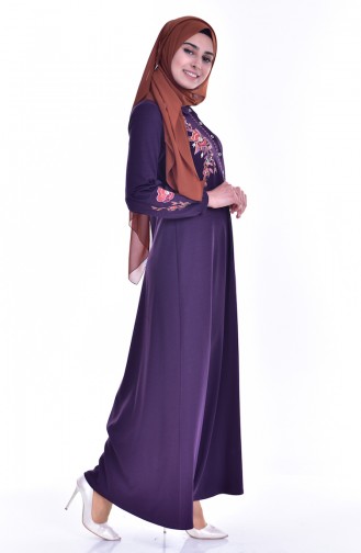 Purple Hijab Dress 4134-02