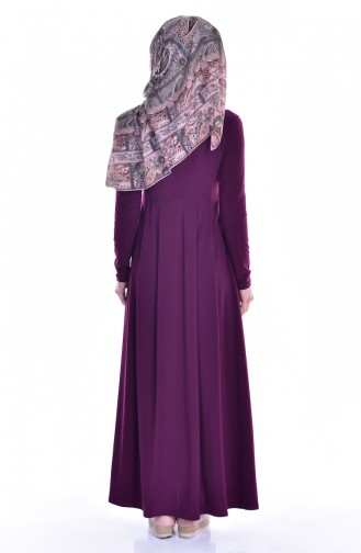 Plum Hijab Dress 18131-04