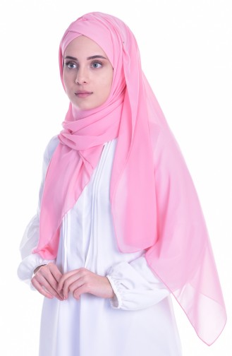 Çapraz Bone Şal 0017-27 Pembe