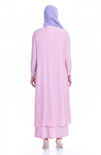 ميتيكس فستان سهرة بتصميم مُزين بقلادة 0947-02 لون وردي 0947-02