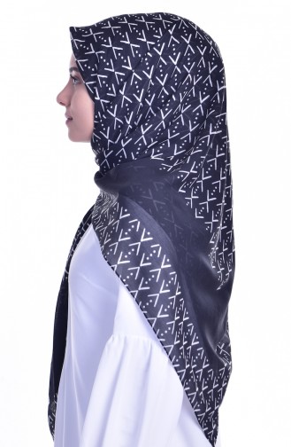 140 cm Desenli Eşarp Şal 503176-01 Siyah