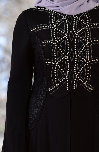 Robe de Soirée Perlées 1613944-01 Noir 1613944-01