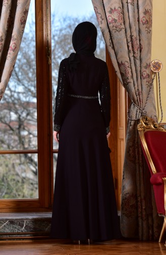 Black Hijab Evening Dress 1713191-02