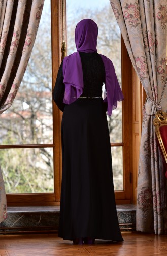 Black Hijab Evening Dress 1713198-02