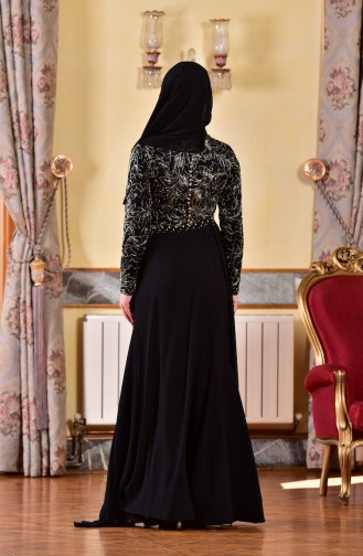 Robe de Soirée Perlées 1713218-01 Noir 1713218-01