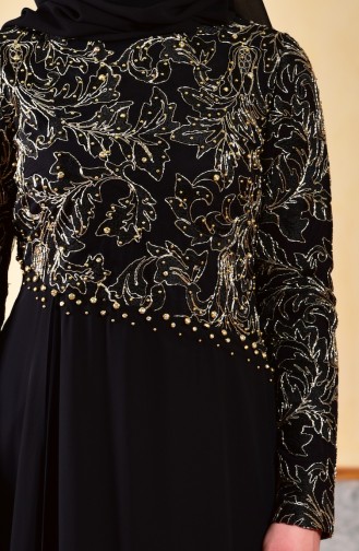 Robe de Soirée Perlées 1713218-01 Noir 1713218-01