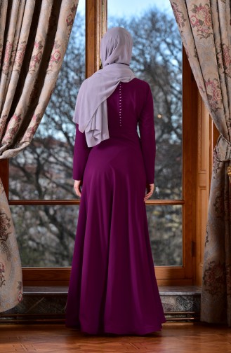 Abendkleid mit Perlen 1713299-01 Zwetschge 1713299-01