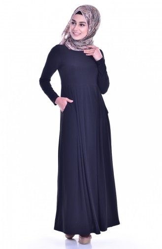 Kleid mit Tasche 18131-01 Schwarz 18131-01