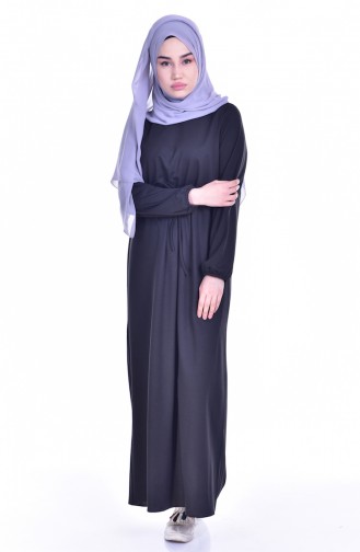 Black Hijab Dress 80058-04