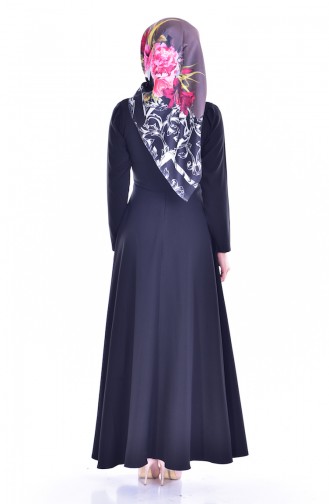 Lasergeschnittenes Kleid mit Spitzen 8117-03 Schwarz 8117-03