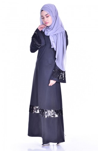 Black Hijab Dress 4133-02