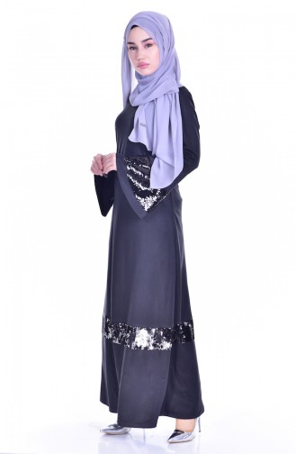 Black Hijab Dress 4133-02