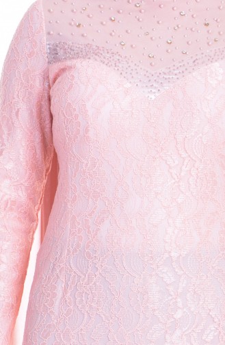 Salmon Hijab Evening Dress 1713185-04