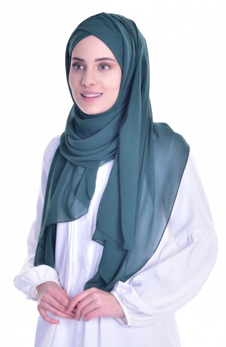 Çapraz Bone Şal 0017-21 Zümrüt Yeşili