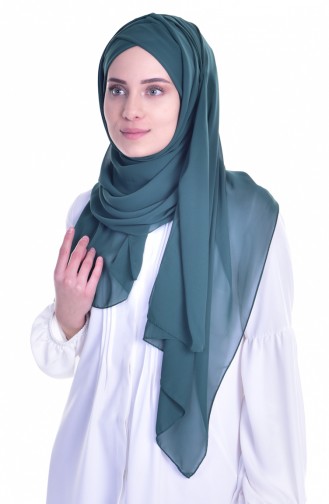 Çapraz Bone Şal 0017-21 Zümrüt Yeşili