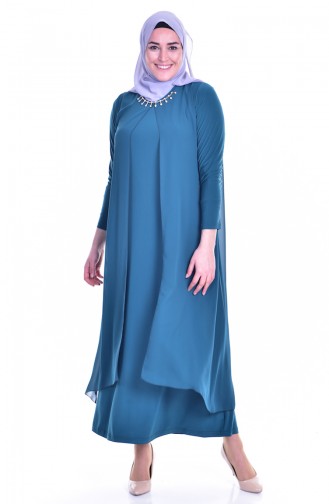 فستان بتصميم سادة مع سلسال  0947-05