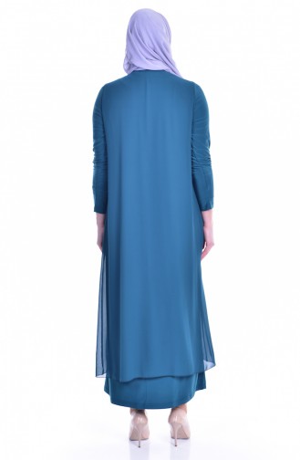 فستان بتصميم سادة مع سلسال  0947-05