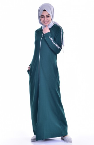 Emerald Green Hijab Dress 8115-04