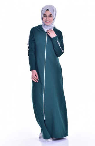 Emerald Green Hijab Dress 8115-04