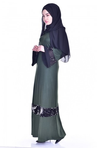 فستان أخضر زمردي 4133-04