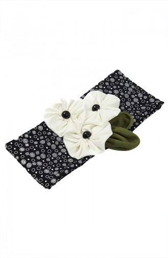 Bandana avec Accessoire Fleurs Pour Bébé et Enfant NBA252 Noir 252