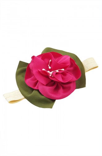 Bandana avec Accessoire Fleurs Pour Bébé et Enfant NBA257 Fushia 257