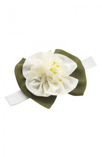 Bandana Pour Bébé et Enfant avec Accessoire Fleur NBA259 Blanc 259