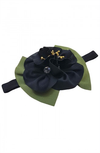 Bandana Pour Bébé et Enfant avec Accessoire Fleur NBA263 Noir 263