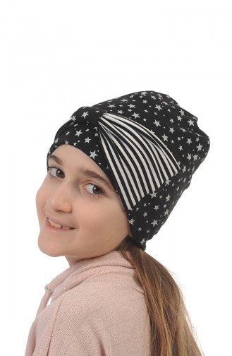 Bonnet a Motifs étoiles Pour Enfant et Bébé NS0167 Noir 0167