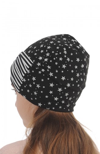 Bonnet a Motifs étoiles Pour Enfant et Bébé NS0167 Noir 0167