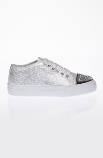 Taşlı Sneaker SPR-10220-01 Gümüş