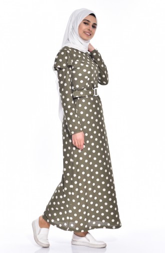 Khaki Hijab Dress 5188-04