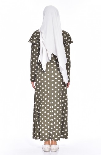 Khaki Hijab Dress 5188-04