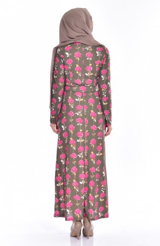 Khaki Hijab Dress 5190-01