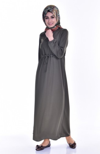 Khaki Hijab Dress 80058-02