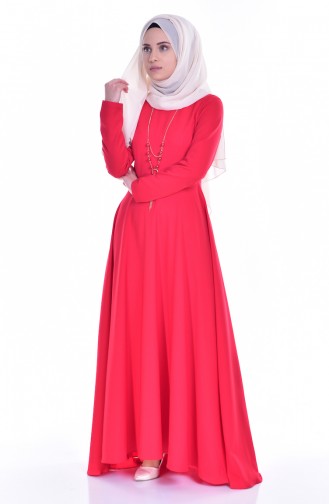 بيزلايف فستان بتصميم غير متماثل الطول 4055 A-02 لون أحمر 4055A-02
