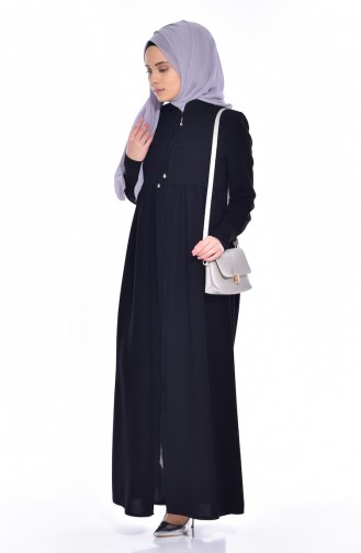 Abaya a Fermeture 5912-01 Noir 5912-01